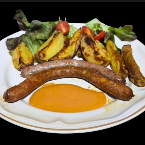 Chipolata & Merguez sausage potatoes salad