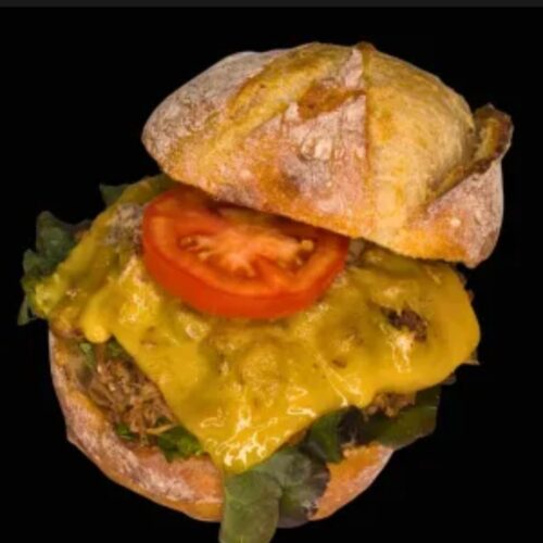 Sourdough Pulled Beef Cheddar Burger